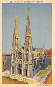 New York City NY 1940s Postcard St. Patrick's Cathedral 