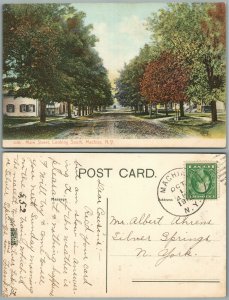 MACHIAS N.Y. MAIN STREET 1912 ANTIQUE POSTCARD