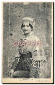 Old Postcard Brionnaise Folklore Woman