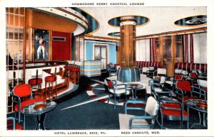 Pennsylvania Erie Hotel Lawrence Commodore Perry Cocktail Louge