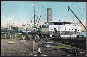 Louisiana ~ NEW ORLEANS Steamship Loading Cotton - Divided Back - Vintage