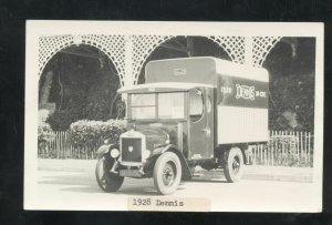 RPPC 1928 DENNIS DELIVERY TRUCK VAN VINTAGE CAR DEALER ADVERTISING POSTCARD