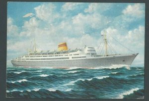 1969 Post Card Norwegian America Line M/S Bergensfjord Mailed From Italy