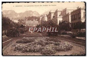 Menton - The Flowerbeds Gardens Casino - Old Postcard