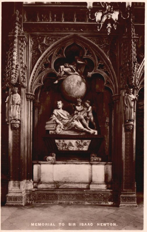 Postcard Sir Isaac Newton Memorial Monument Westminster Abbey Raphael Rppc Photo Europe 5292