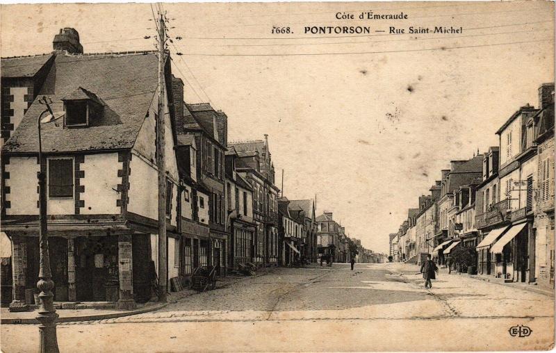 CPA PONTORSON - Rue St-MICHEL (137805)