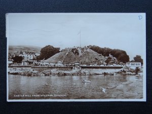 Scotland Dunoon CASTLE HILL From a Steamer Boat c1940s RP Postcard