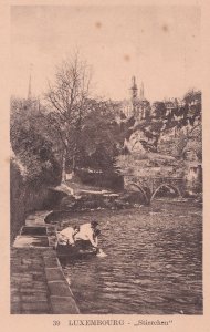 Washing Hands In River Stierchen Luxembourg Old Postcard