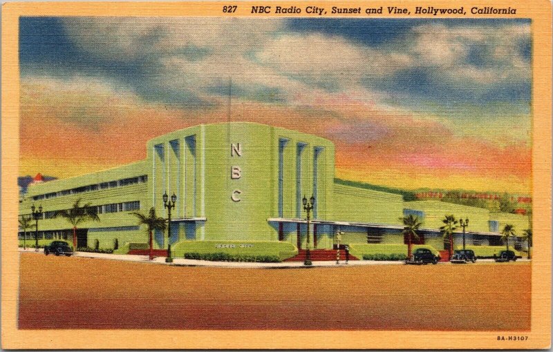 NBC Radio City Sunset and Vine Hollywood CA Postcard PC60