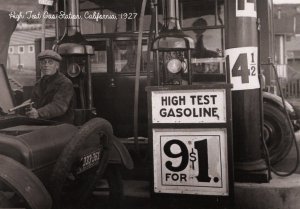 CA - High Test Gasoline Station circa 1927  (Photo Reprint, 5.75 X 4)