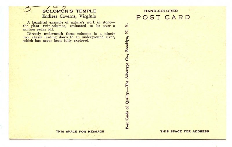 VA - Endless Caverns, Solomon's Temple