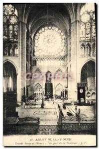 Old Postcard Abbaye De Saint Denis Great Rose and Stained Vue Generale Tombs