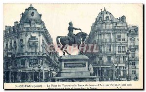 Old Postcard Orleans Loiret Place du Martroi and the Statue of Joan of Arc by...