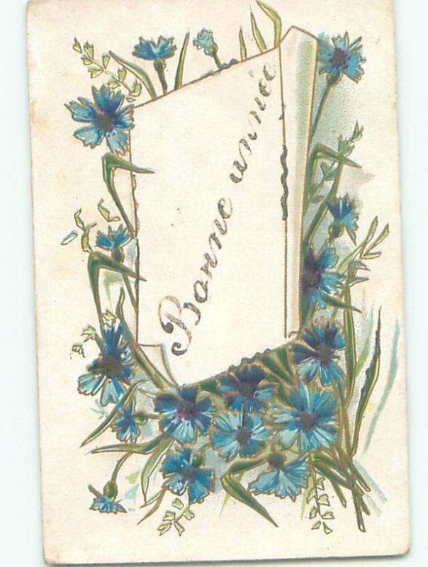 Very Old Foreign Postcard BEAUTIFUL FLOWERS SCENE AA4696