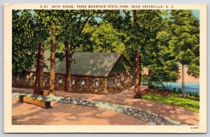 1958 Bath House Paris Mountain State Park Greenville South Carolina SC Postcard