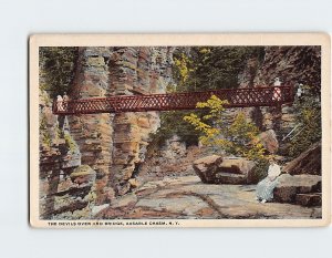 Postcard The Devils Oven And Bridge Ausable Chasm New York USA