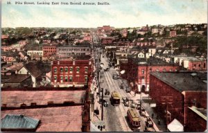 Postcard Pike Street, Looking East from Second Avenue in Seattle, Washington