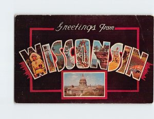 Postcard The Badger State Greetings from Wisconsin USA