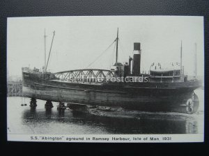 Isle of Man Shipping Disaster S.S. ABINGTON 1931 c1980s Postcard by Mannin