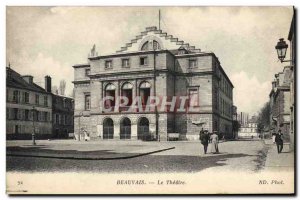 Old Postcard The Theater Beauvais