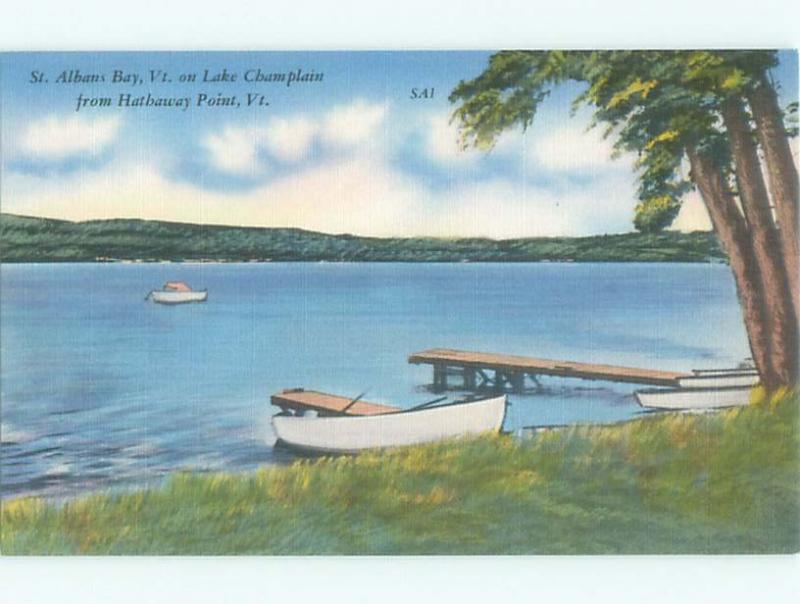 Linen LAKE SCENE St. Albans Vermont VT AE4603