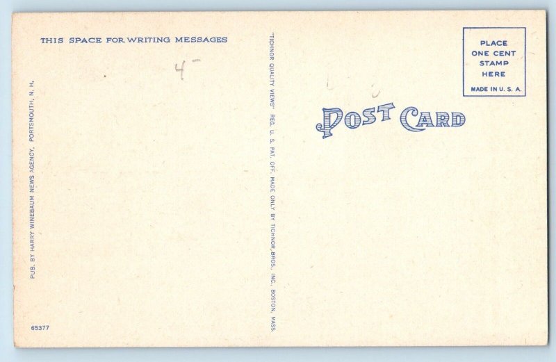 Portsmouth New Hampshire Postcard Congress Street Exterior Building 1940 Vintage