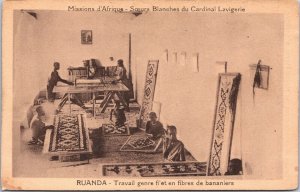 Rwanda Fiet Gender Work in Banana Fibers Vintage Postcard 09.12 