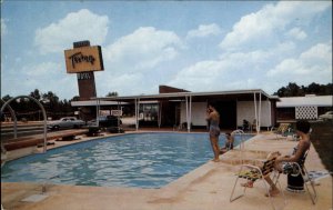 Atlanta Georgia GA Terrace Motel Swimming Pool Vintage Postcard
