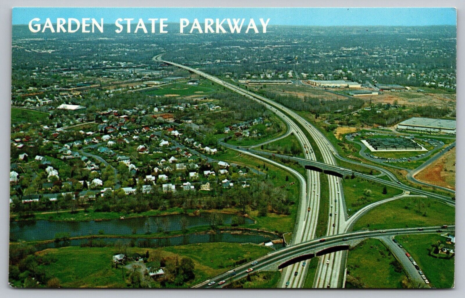 New Jersey Garden State Parkway Scenic Birds Eye View Chrome UNP