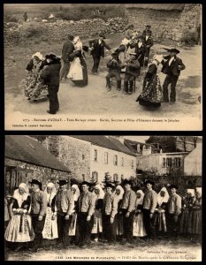 France 2 Vintage Postcards Marriages de Plougastel Danson le Jabadao