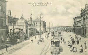 Germany C-1910 Ludwigshafen Street Trolleys Mets #33748 Postcard 22-4946