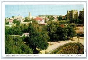 c1950's Partial View W. Public Garden Jerusalem Palestine Vintage Postcard