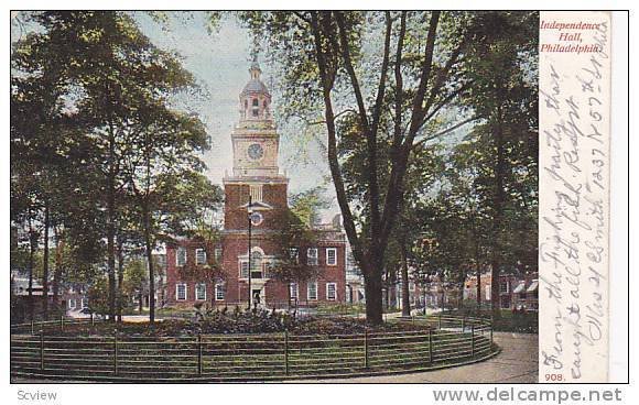 Street view of Independence Hall, Philadelphia, Pennsylvania, PU-1906