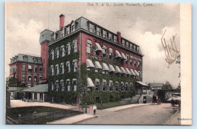 South Norwalk CT Connecticut R G Corset Factory Postcard