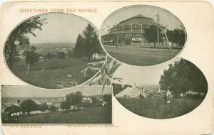 IA, Des Moines, Iowa, Greetings, Multi View, Undivided back