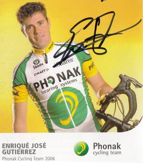 Enrique Jose Gutierrez Cycling Cyclist Champion Phonak Team Hand Signed Photo