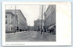 WATERBURY, Connecticut CT~ BANK STREET Scene North from Grand St. 1900s Postcard