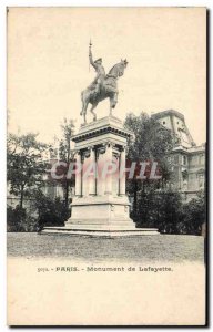 Old Postcard Paris Lafayette Monument