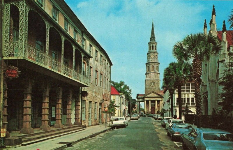 Postcard Along Church Street Charleston South Carolina