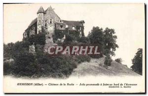 Old Postcard Herisson Allier Roche the Chateau Jolie has to walk along the Au...
