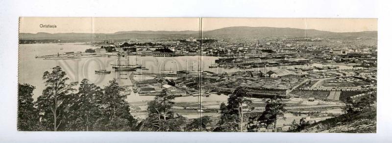 190913 NORWAY OSLO Christiania Vintage panoramic postcard