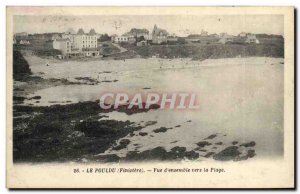 Old Postcard Le Pouldu Finistere View D together towards the beach