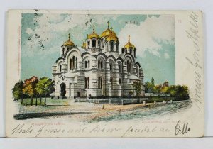 Ukraine Kiev St. Vladimir Cathedral c1901 to Berlin Postcard L3