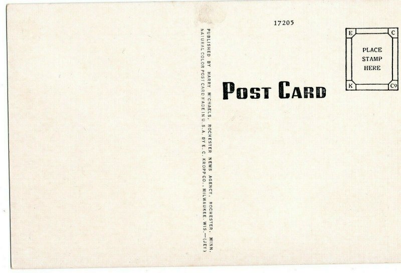 VTG 1930s US Post Office Building Rochester Minnesota MN Linen Postcard