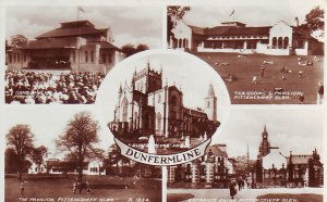 P1286 vintage valentine,s RPPC multiview dunfermline scotland