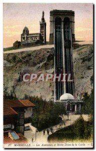 Marseille - The Elevators and Our Lady of the Guard - Old Postcard