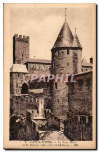 Postcard Old Pint Carcassonne the Tower and the outer Detense du Chateau