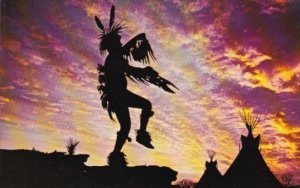 Indian Dancer At Sunset On An Indian Reservation