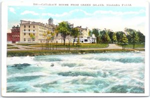 VINTAGE POSTCARD CATARACT HOUSE FROM GREEN ISLAND NIAGARA FALLS N.Y. 1920s