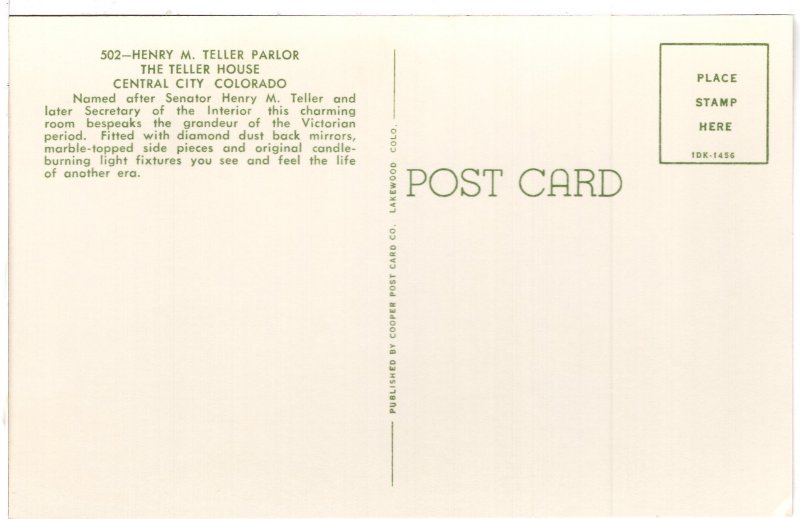 US    PC2878 PARLOR, TELLER HOUSE CENTRAL CITY, CO